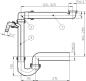 Preview: Raumsparsiphon DN50x6/4" mit Kugelgelenk und Waschgeräte-Anschluss HL126/50